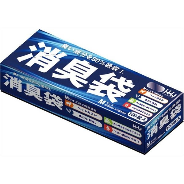 ハウスホールドジャパン 消臭袋 AS05 M 100枚入 56％以上節約 - 日用消耗品