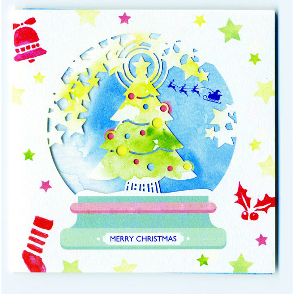 ヤマニパッケージ レーザー加工メッセージカード クリスマス（1） 20-1913X 1ケース（50：50枚帯巻）（直送品）