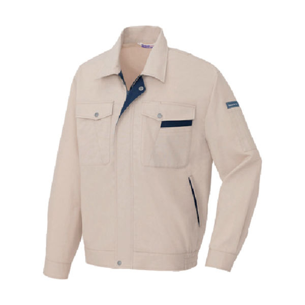 アイトス 長袖サマーブルゾン ベージュ×ネイビー 4L AZ-960-002-4L 1着 806-7551（直送品）