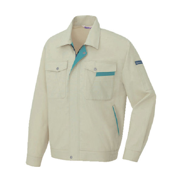 アイトス 長袖サマーブルゾン アースグリーン×ターコイズ 4L AZ-960-005-4L 1着 806-7560（直送品）