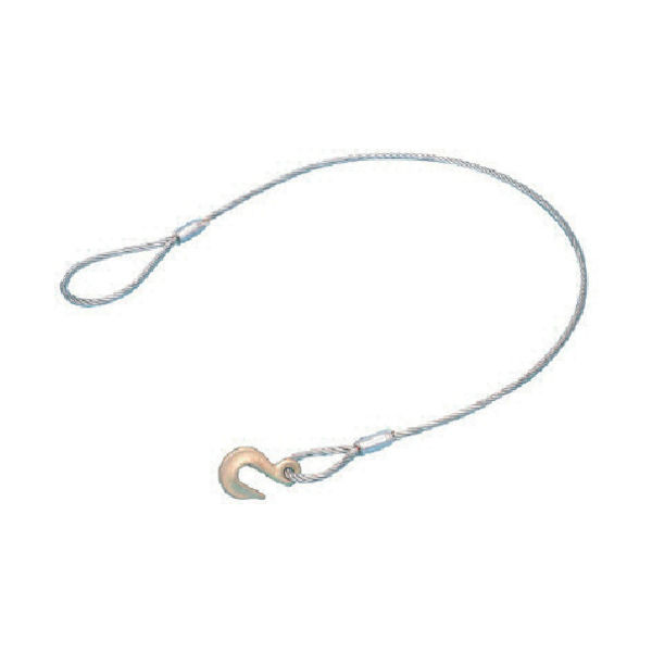 スリーエッチ HHH フック付ワイヤー 片フック片ワッパ メッキ9mm×1.5m HW1.5 1本 808-7027（直送品）