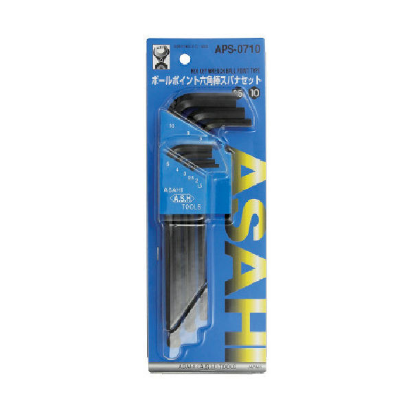 旭金属工業 ASH ボールポイント六角棒レンチセット7本組 APS0710 1セット 816-4979（直送品）