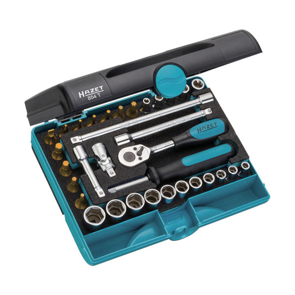 HAZET ソケットレンチセット(差込角6.35mm) スマートケース入り 854T 1セット 828-8504（直送品）