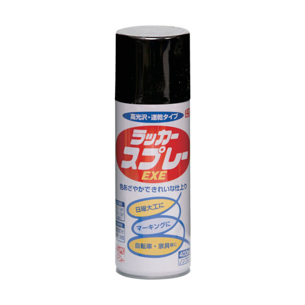 ニッペホームプロダクツ ニッぺ ラッカースプレーEXE 400ml ブラック HSW003ー400 4976124264344 1本（直送品）