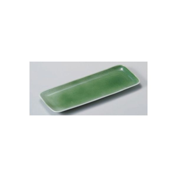 アースモス 美濃焼 細長皿（中） 緑青磁長皿 (3個入)（直送品）