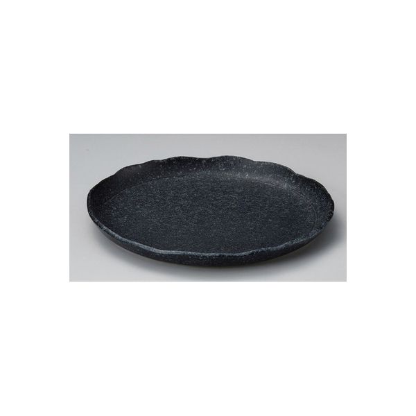 アースモス 美濃焼 丸皿（大） 黒銀つむぎ26cm丸皿 (2個入)（直送品）