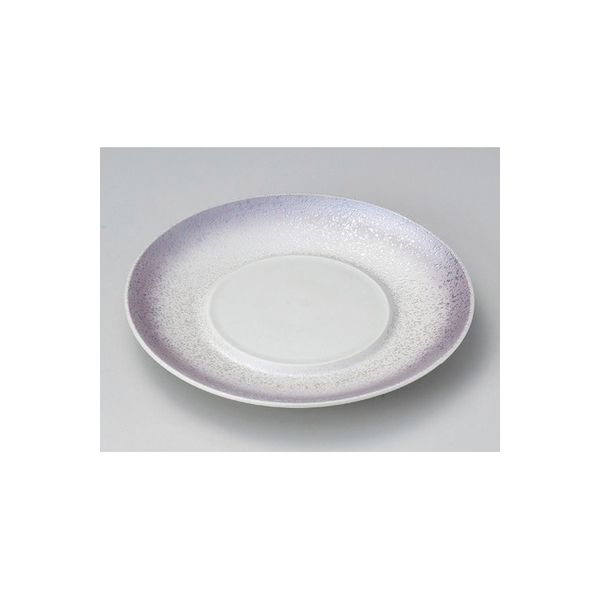 アースモス 美濃焼 丸皿（中） 紫吹ラスター見込高台丸皿 (2個入)（直送品）