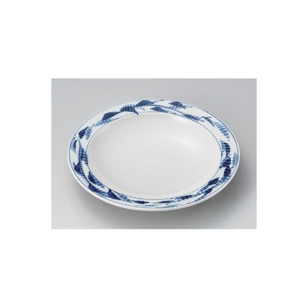 アースモス 美濃焼 丸皿（中） トチリ青磁唐草リム8.0皿 (2個入)（直送品）