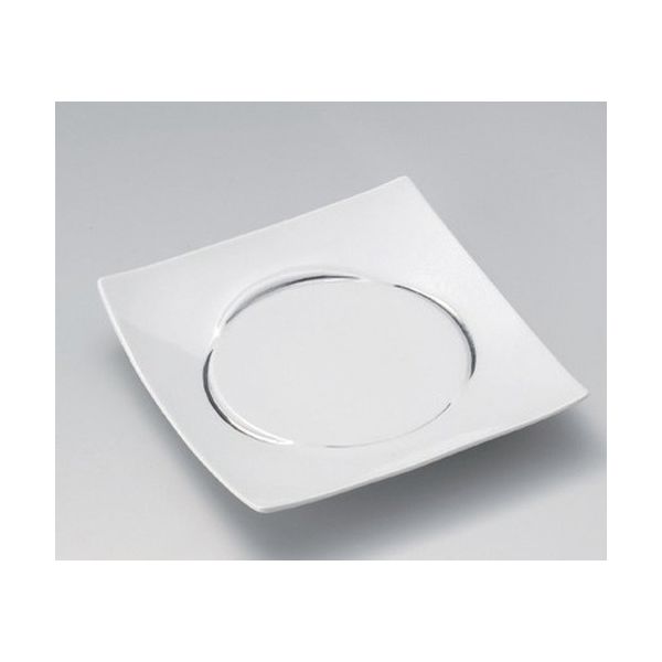 アースモス 美濃焼 角皿（中） 見込みプラチナ6.5寸角皿 (2個入)（直送品）