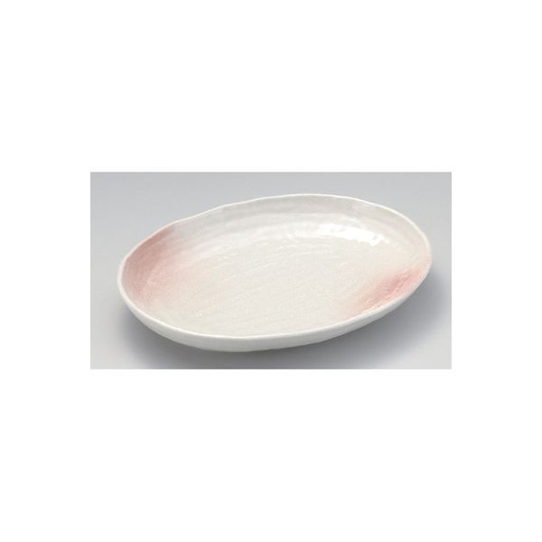 アースモス 美濃焼 変形皿（特大） 桜吹雪楕円大皿 (1個入)（直送品）