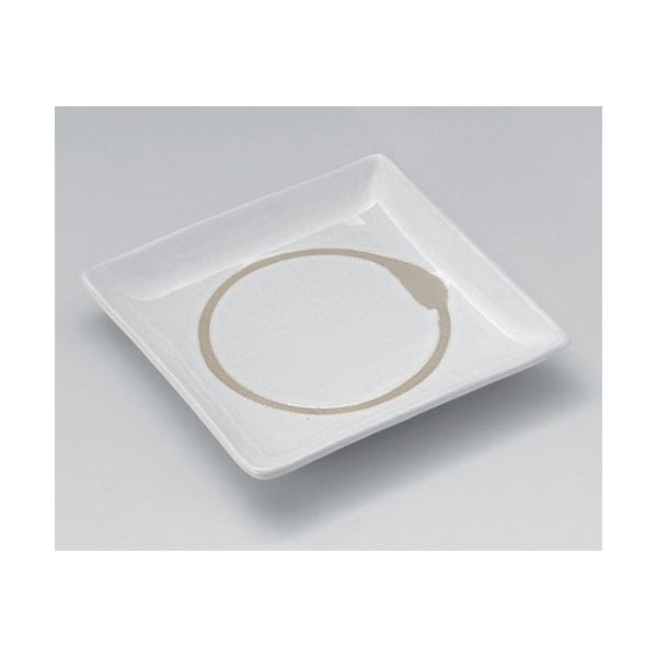 アースモス 美濃焼 角皿（小） 白釉丸抜6.0正角皿 (3個入)（直送品）