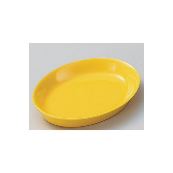 アースモス 美濃焼 フルーツ皿（丸） イエロー6吋楕円皿 (5個入)（直送品）