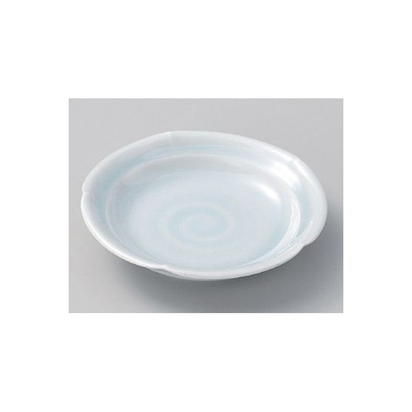 アースモス 美濃焼 フルーツ皿（丸） 青白磁輪花フルーツ皿 (3個入)（直送品）