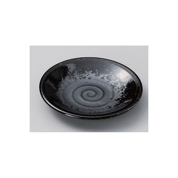 アースモス 美濃焼 フルーツ皿（丸） 黒真珠4.5平皿 (11個入)（直送品）
