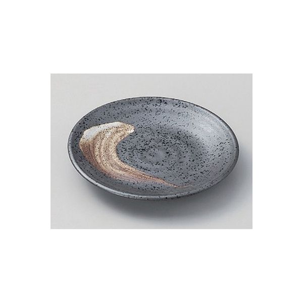 アースモス 美濃焼 フルーツ皿（丸） 錆刷毛目4.0皿 (12個入)（直送品）