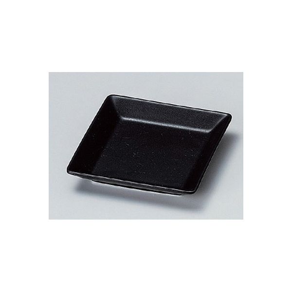 アースモス 美濃焼 フルーツ皿（角） シンプル黒マット正角皿 (7個入)（直送品）