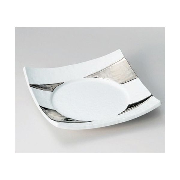 アースモス 美濃焼 小皿 白磁プラチナ5.0寸四方皿 (2個入)（直送品）