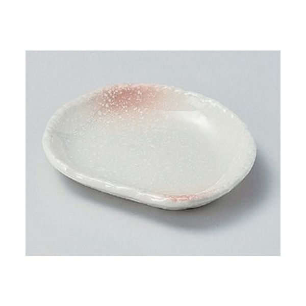 アースモス 美濃焼 小皿 ピンク石目半月小皿 (10個入)（直送品）
