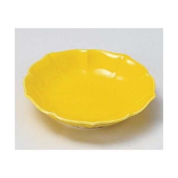 アースモス 美濃焼 小皿 黄桔梗型3.0皿 (11個入)（直送品）