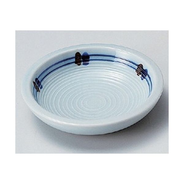 アースモス 美濃焼 小皿 青磁千段二本線二色点3.0皿 (7個入)（直送品）