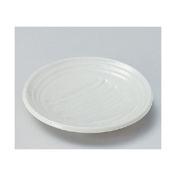アースモス 美濃焼 小皿 白釉彫込3.0皿 (14個入)（直送品）