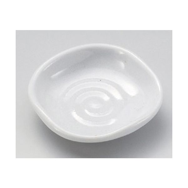 アースモス 美濃焼 小皿 白マット2.8なで角皿 (12個入)（直送品）