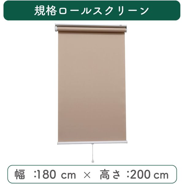 【規格品】ロールスクリーン 幅180×高200cm（ベージュ） 4975559789330 1セット トーソー（直送品）