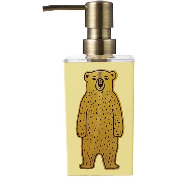 注目の FUJIEI ハンドソープディスペンサー泡タイプ 3個 Bear Brown イラスト