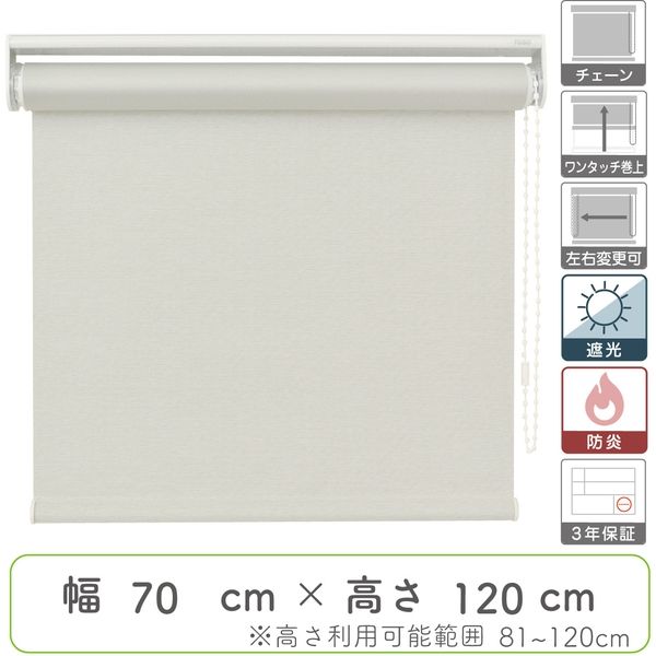 【幅1cm単位】プロ仕様「遮光」ロールスクリーン幅70cm×高81～120cm＜チェーン式＞ tr4512-70x120-r90 トーソー（直送品）