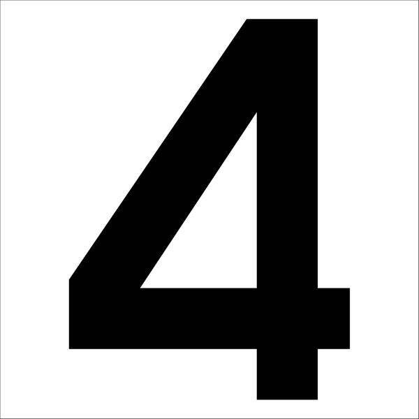 グリーンクロス カッティングステッカー　数字４　文字高１００ｍｍ　黒 6300002257 1枚