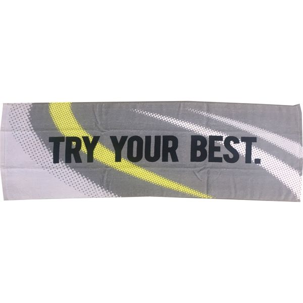 林 ロングフェイスタオル 応援メッセージ ”TRY YOUR BEST” 10枚セット SI453629（直送品） アスクル