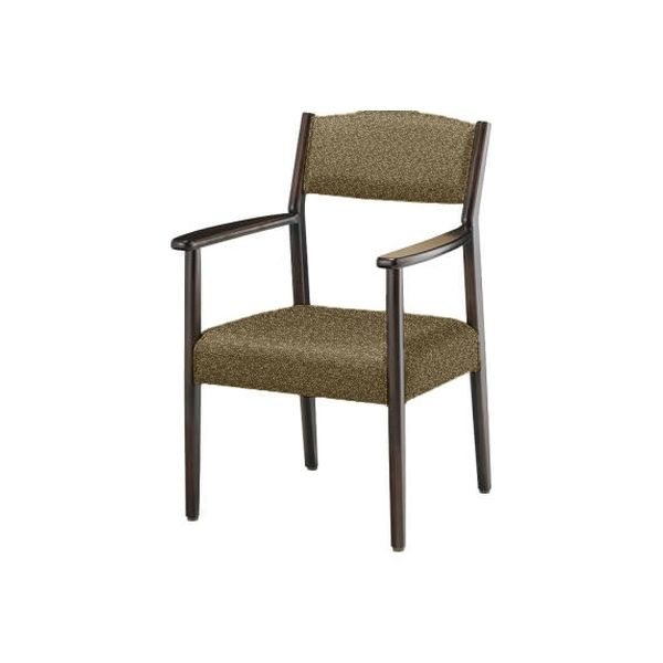 【アウトレット】【軒先渡し】オリバー 木製椅子 張地：ブラウン、木部：ダークブラウン PD・CW-001・DBR・FO102C 介護椅子（直送品）