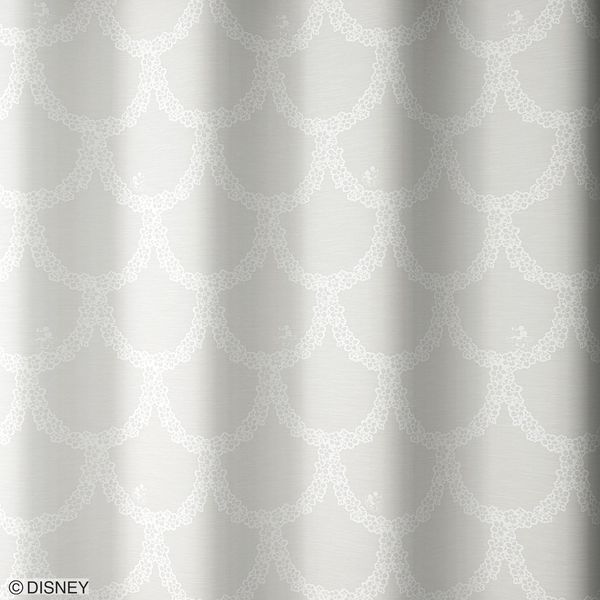 スミノエ DISNEY ディズニーホーム レースカーテン ミッキー フラワーリース M1190 1000×1760mm ホワイト 1枚（直送品）