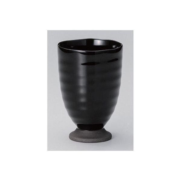 アースモス 美濃焼 黒釉高台フリーカップ utw-33207525 （4個入）（直送品）