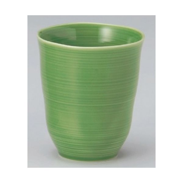 アースモス 美濃焼 緑釉櫛目フリーカップ utw-35521633 （4個入）（直送品）