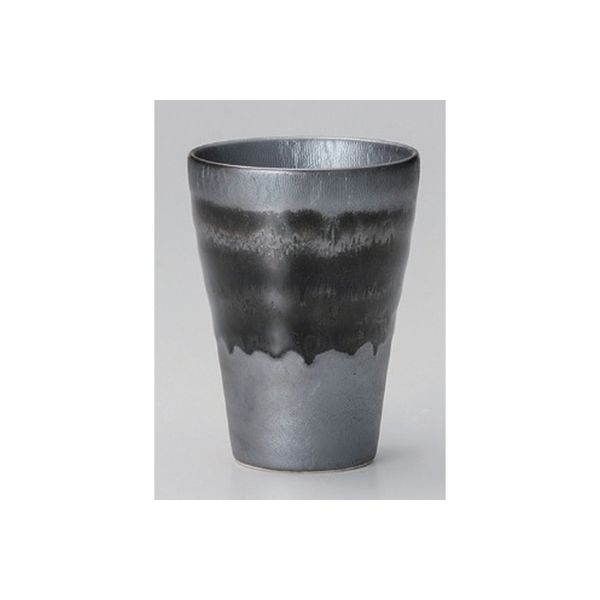 アースモス 美濃焼 黒銀彩長フリーカップ utw-33522215 （6個入）（直送品）