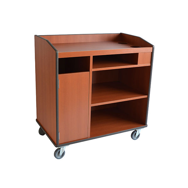 金沢車輌 木製下げワゴン 茶 SG-41F 1個 62-1623-79（直送品）