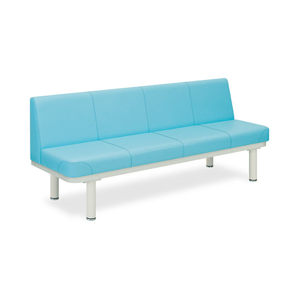 590型ソファー・背付き(01) 座幅40(全幅58)×長さ120×座高43(全高77)cm スカイブルー TB-590-01 1台（直送品）