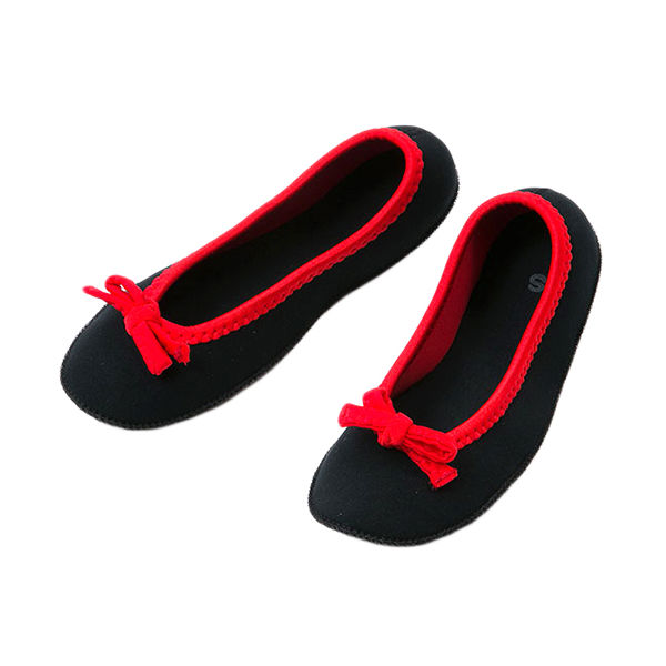 ヘルメット潜水 クロッツ ルームシューズ リボン付き ブラック S HC-009 1足 61-9951-73（直送品）