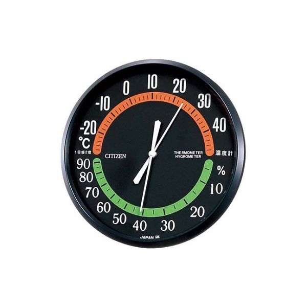 リズム 温湿度計 TM42 クロ 黒 9CZ013-002 1個 61-5078-54（直送品）