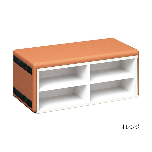 水上 スクエアD450シューズベンチ オレンジ KS-D450-SB-MP-10 1個 62-0863-79（直送品）