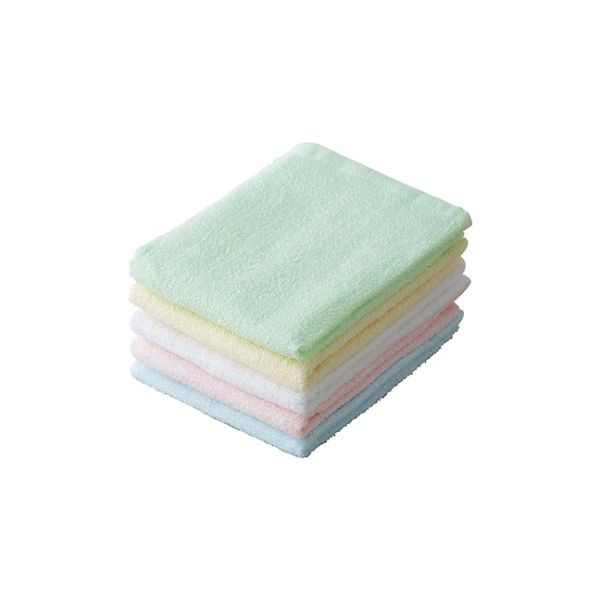 ケアファッション フェイスタオル(5枚組) カラー 約34×80cm 39026-11 1組(5枚) 61-7385-63（直送品）