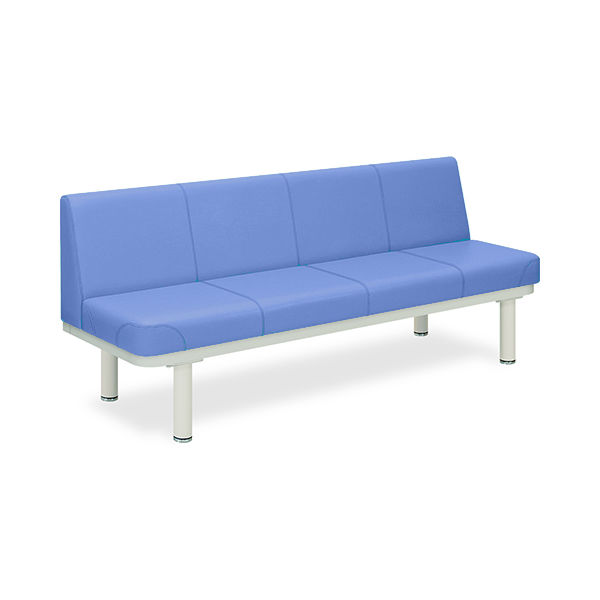 590型ソファー・背付き(02) 座幅40(全幅58)×長さ150×座高43(全高77)cm ライトブルー TB-590-02 1台（直送品）