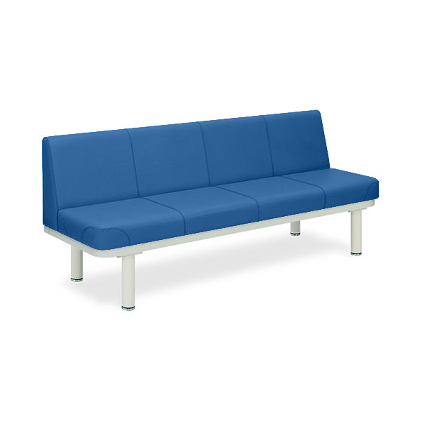 590型ソファー・背付き(02) 座幅40(全幅58)×長さ170×座高48(全高82)cm メディブルー TB-590-02 1台（直送品）