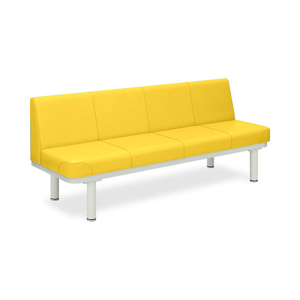 590型ソファー・背付き(02) 座幅40(全幅58)×長さ170×座高48(全高82)cm イエロー TB-590-02 1台（直送品）