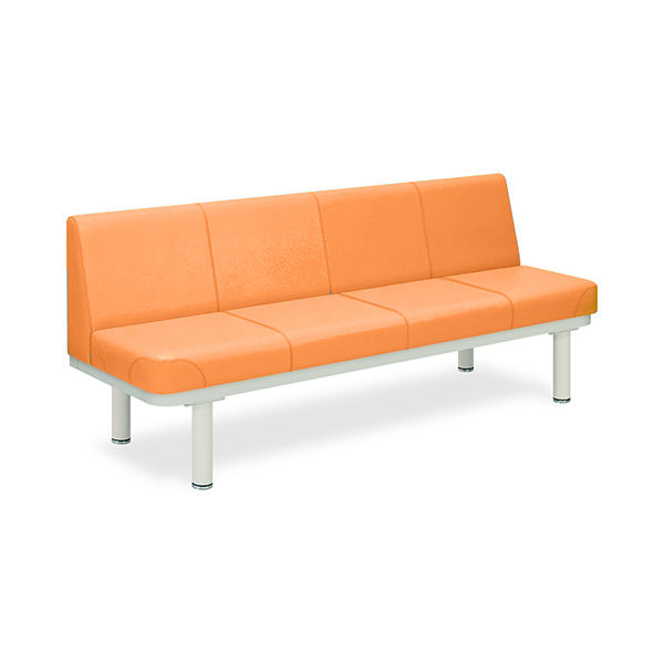 590型ソファー・背付き(02) 座幅40(全幅58)×長さ180×座高43(全高77)cm オレンジ TB-590-02 1台（直送品）