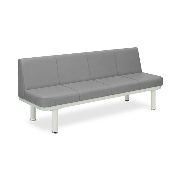 590型ソファー・背付き(02) 座幅40(全幅58)×長さ170×座高48(全高82)cm グレー TB-590-02 1台（直送品）