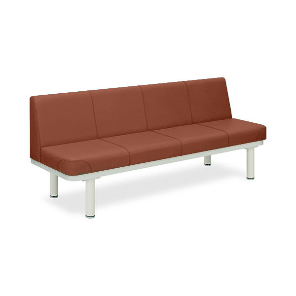 590型ソファー・背付き(02) 座幅40(全幅58)×長さ160×座高48(全高82)cm ライトブラウン TB-590-02 1台（直送品）