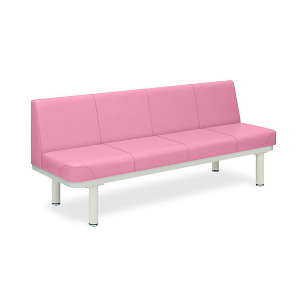 590型ソファー・背付き(02) 座幅45(全幅63)×長さ180×座高43(全高77)cm ピンク TB-590-02 1台（直送品）
