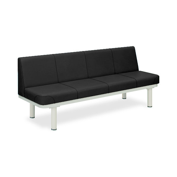 高田ベッド製作所 590型ソファー・背付き(02) 座幅45(全幅63)×長さ170×座高48(全高82)cm 黒 TB-590-02 1台（直送品）